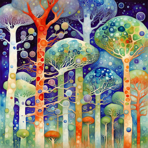 Biomimetic - Print on Metal | Prints in Paintings by Tina Alberni, Artist at Color by Design Studio. Item composed of metal in contemporary style
