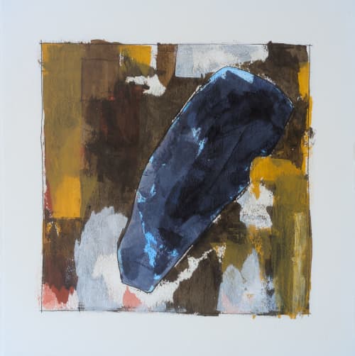 Vessel #3 — Abstract Acrylic on Paper (15×15 in, Square) | Oil And Acrylic Painting in Paintings by Vincent Salvati – Contemporary Abstract Painter | NJ. Item composed of paper compatible with minimalism and contemporary style