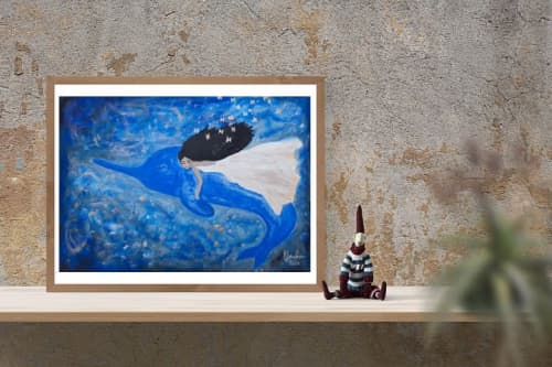 Dolphin Spirit Animal | Oil And Acrylic Painting in Paintings by Elena Parau