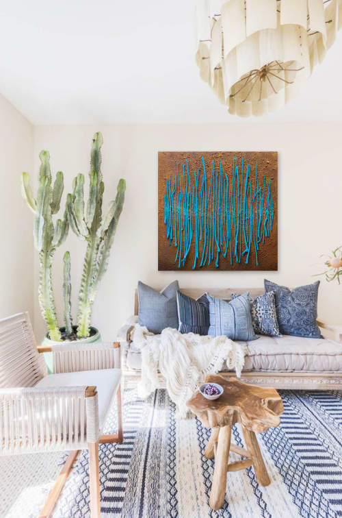 'Sticks II' | Paintings by Christina Twomey Art + Design. Item made of canvas works with minimalism & contemporary style
