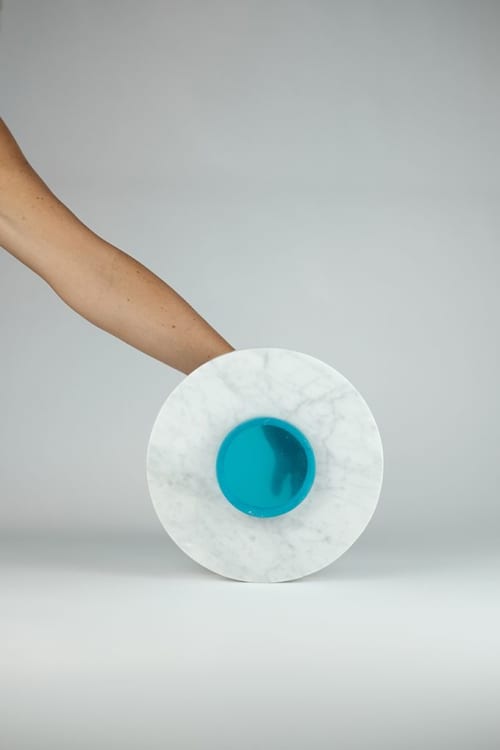 CONVERSAZIONE - Blu | Vessels & Containers by gumdesign. Item composed of marble compatible with contemporary style