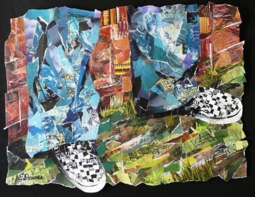 Blue Jeans and Checkered Shoes | Paintings by Eileen Downes | UC Davis Medical Center Emergency Room in Sacramento