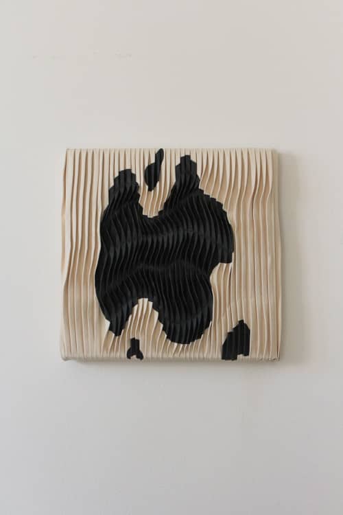 Painted Pleated Wall Sculpture | Wall Hangings by andagain. Item made of canvas works with minimalism & contemporary style