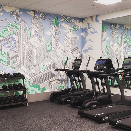 Leamington Gym Mural | Murals by Nigel Sussman | The Leamington in Oakland