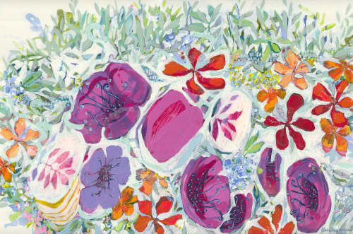 A Smattering of Spring | Oil And Acrylic Painting in Paintings by Claire Desjardins. Item made of canvas