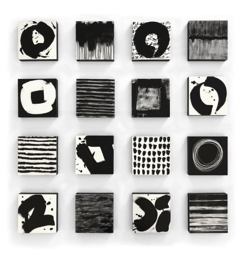 Black and White Wall Aculpture, Customizable, by Paula Gibb | Wall Sculpture in Wall Hangings by Paula Gibbs. Item made of birch wood