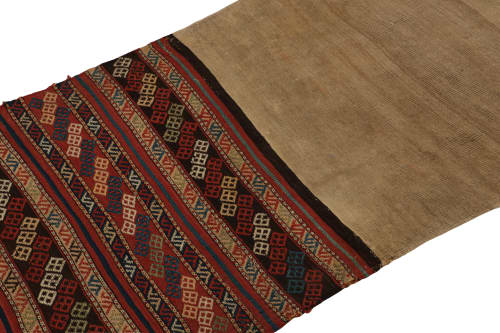 Antique Persian Bag Kilim Runner with Geometric Patterns | Area Rug in Rugs by Rug and Kilim
