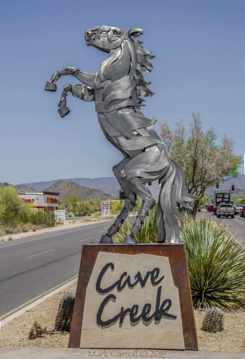 Cave Creek Monument | Public Sculptures by The Sculpture Studio LLC. Item composed of metal