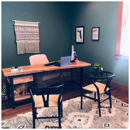 Custom Pink and Grey Macrame Weave | Macrame Wall Hanging in Wall Hangings by Oak & Vine | Downtown in Lakeland. Item made of fiber