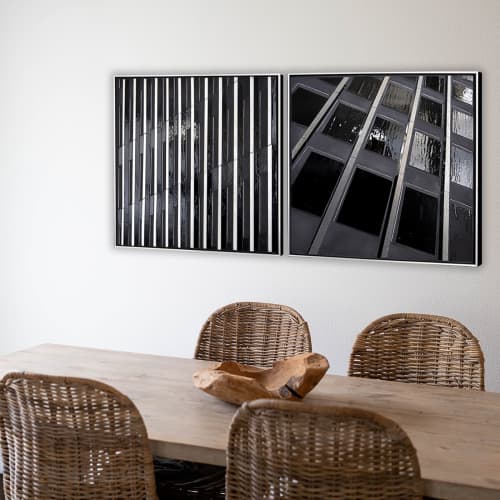 REFLECT 1.43 black grid | Wall Sculpture in Wall Hangings by Heather Hancock. Item composed of concrete and glass