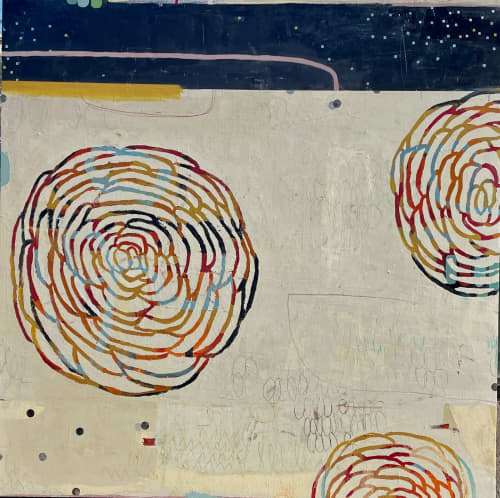 Blooming Garden / Acrylic on canvas/ 50"x50"x2.5" | Oil And Acrylic Painting in Paintings by Sidnea D'Amico. Item made of wood with canvas works with minimalism & mid century modern style