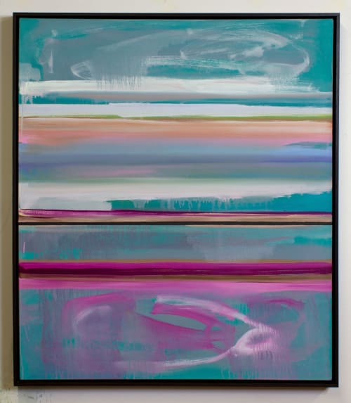 Stacked Horizons Series | Oil And Acrylic Painting in Paintings by Pamela Staker Studio | The Bridgeport Art Center in Chicago. Item composed of canvas