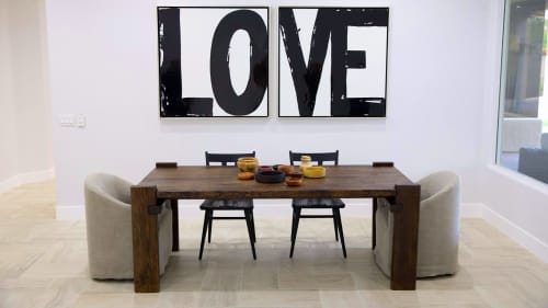 The Bossa Table | Dining Table in Tables by Wylie's Wood & Leather. Item composed of wood in minimalism or mid century modern style