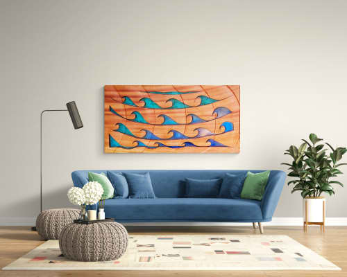 Wave From #2, "Tidal Precession" | Wall Sculpture in Wall Hangings by Nadia Fairlamb Art. Item composed of wood & synthetic