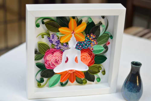 Buddha for Yoga Class Studio | Mixed Media by Mira's Craft. Item composed of paper