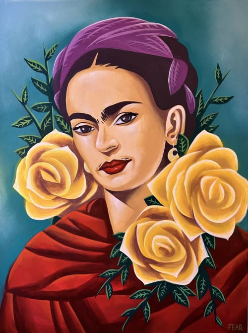 Frida Kahlo | Oil And Acrylic Painting in Paintings by Art legit. Item composed of canvas compatible with contemporary and urban style