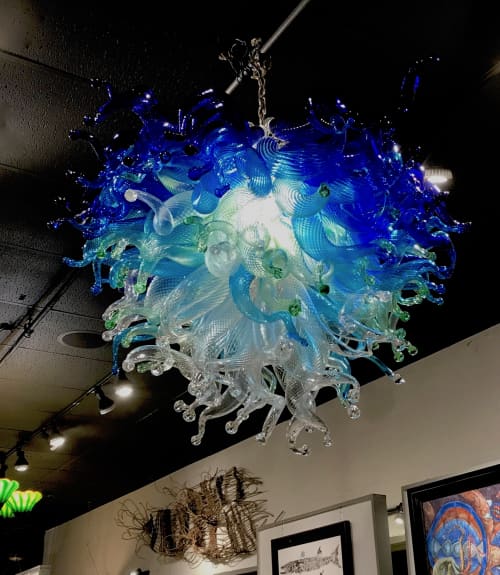Pololena Chandelier SOLD | Chandeliers by Rick Strini. STRINI ART GLASS. Item made of glass