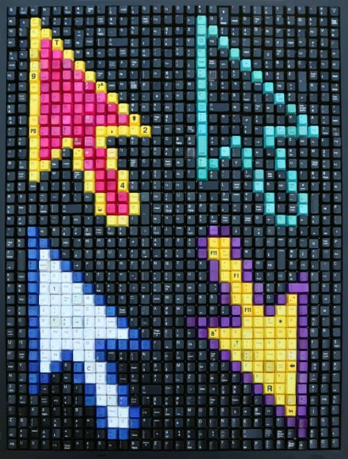 What are you pointing at? (color options) | Mixed Media by Erik Jensen Art