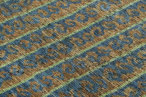 Rug & Kilim’s Tribal Rug in Blue, Green, and Brown Geometric | Area Rug in Rugs by Rug and Kilim