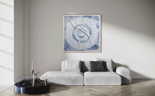 Circles C4848 D | Mixed Media by Michael Denny Art, LLC. Item composed of bamboo & canvas compatible with minimalism and contemporary style