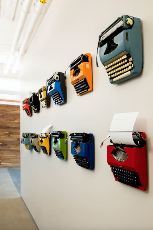 "Typewriters" | Wall Sculpture in Wall Hangings by ANTLRE - Hannah Sitzer | Google RWC SEA6 in Redwood City. Item made of synthetic