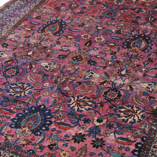 Rare Purple Antique Persian Tabriz Rug | Area Rug in Rugs by The Loom House