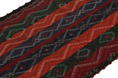 Vintage Persian Shiraz Tribal Kilim in Colorful Geometric | Area Rug in Rugs by Rug and Kilim