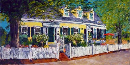 The Inn at Cook Street | Oil And Acrylic Painting in Paintings by Ann Gorbett Palette Knife Paintings | Inn At Cook Street in Provincetown. Item made of synthetic