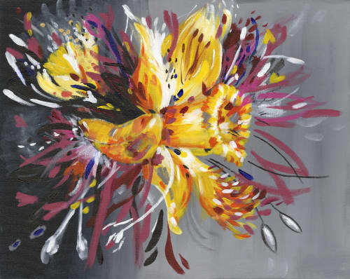 Daffodil Surprise | Oil And Acrylic Painting in Paintings by Judy Century Art. Item made of synthetic