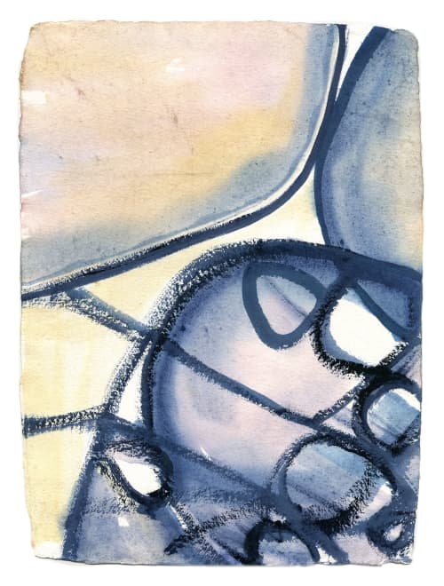 Table Stones | Oil And Acrylic Painting in Paintings by Caroline Wright. Item composed of canvas and paper