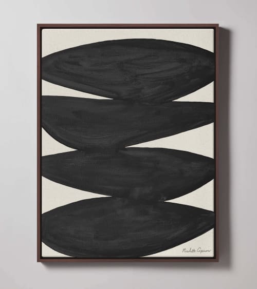 "Stillness" Black I Affirmations Painting on Canvas | Oil And Acrylic Painting in Paintings by ART + ALCHEMY By Nicolette Atelier. Item composed of wood & canvas compatible with minimalism and mid century modern style