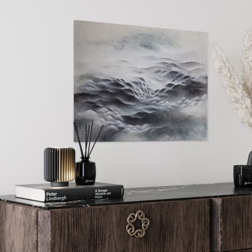 Silvered hills | Mixed Media by Francesca Borgo. Item composed of canvas and synthetic in minimalism or contemporary style