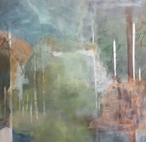 on the river 3 | Oil And Acrylic Painting in Paintings by Juanita Bellavance. Item composed of canvas and synthetic