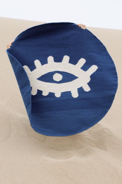 PARCAS en indigo | Small Rug in Rugs by Tierra y Mano. Item made of fabric