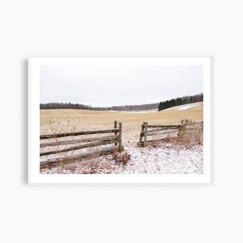 Serene winter landscape photography print, 'Quebec Farmland' | Photography by PappasBland. Item made of paper works with contemporary & country & farmhouse style