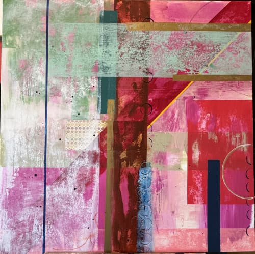 Through the Blue Door | Mixed Media in Paintings by Ingrid Oliphant. Item compatible with contemporary and modern style