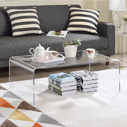 Acrylic coffee table 48" x 18" x 18" made of .750" Acrylic | Tables by PlasticMart. Item in minimalism or mid century modern style