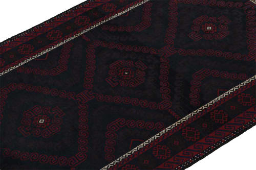 Vintage Baluch Afghan rug in Red & Blue Tribal Patterns | Area Rug in Rugs by Rug and Kilim