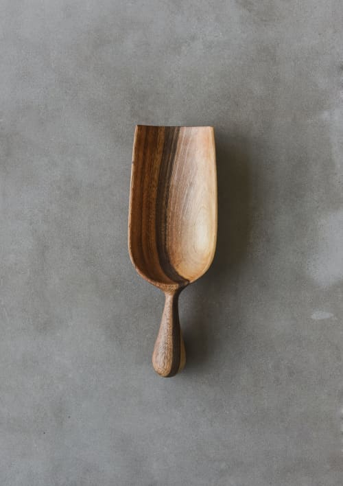 Walnut Wood Hand Carved Scoop | Serving Utensil in Utensils by Creating Comfort Lab. Item composed of wood