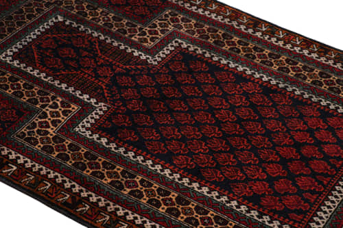 Rug & Kilim’s Persian Baluch Tribal Rug in Red | Area Rug in Rugs by Rug and Kilim