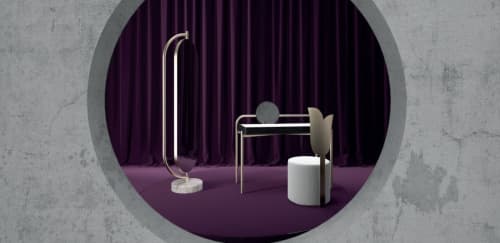 Roll Desk | Tables by SECOLO. Item composed of fabric and metal