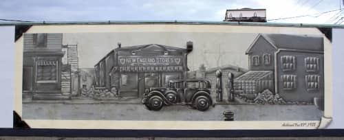 Maine Street Wine & Spirits exterior Mural | Murals by Jared Goulette | The Color Wizard | Main Street Wine & Spirits in Ashland