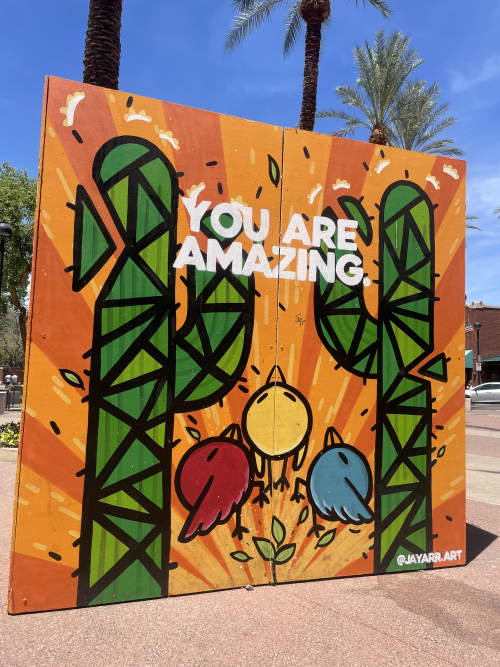8x8 mural wall - Downtown Tempe | Street Murals by Jayarr Steiner. Item made of synthetic