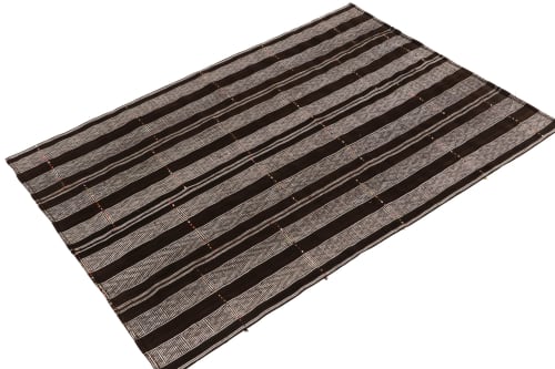 Vintage Turkish Kilim rug in all over Brown, Black & White | Area Rug in Rugs by Rug and Kilim