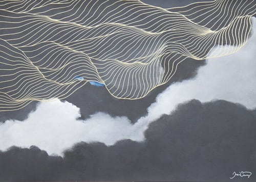 In the Scale of Everything  #4 | Oil And Acrylic Painting in Paintings by Tracie Cheng. Item made of paper with synthetic
