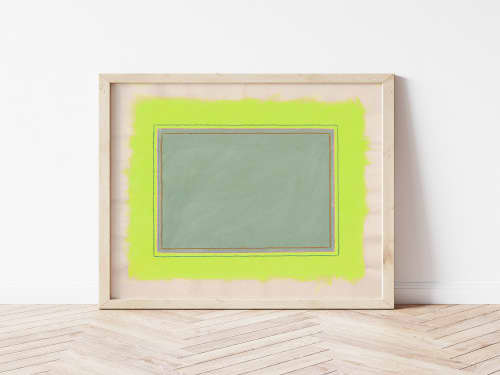 Sage Green and Neon Modern Abstract Art Print | Prints in Paintings by Emily Keating Snyder