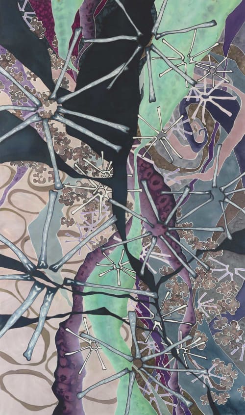 Loko Wai Seafoam | Oil And Acrylic Painting in Paintings by Cudra Clover. Item composed of canvas & synthetic