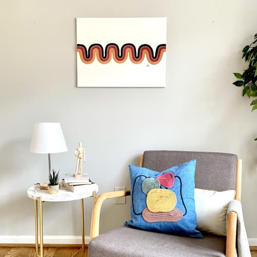 Mid- Century fiber frame | Tapestry in Wall Hangings by HILO Fiber Art. Item made of cotton & fiber
