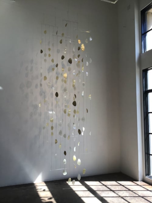 Light Waterfall - hanging sculpture | Ornament in Decorative Objects by Jane Guthridge | Walker Fine Art in Denver. Item made of steel & synthetic