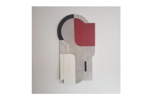 Relief Key Red | Wall Sculpture in Wall Hangings by Patrick Bonneau. Item made of cement